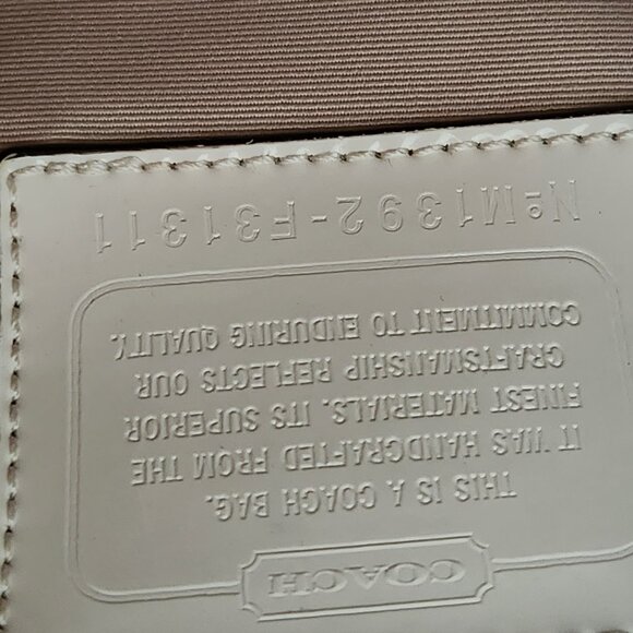 Coach Striped Signatue Reptile Khaki Satchel Purse - Picture 14 of 14